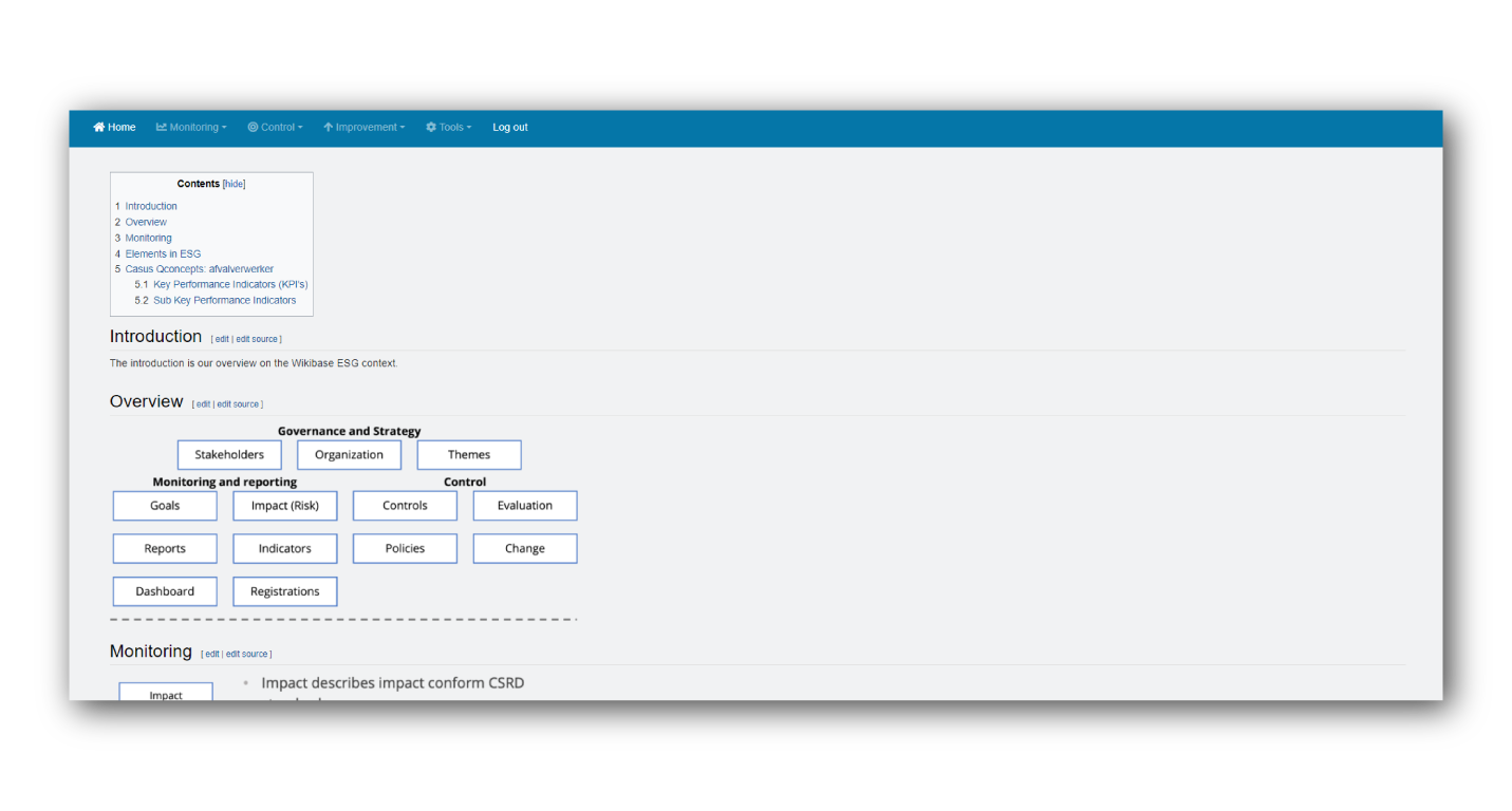 Interface van Wikibase ESG